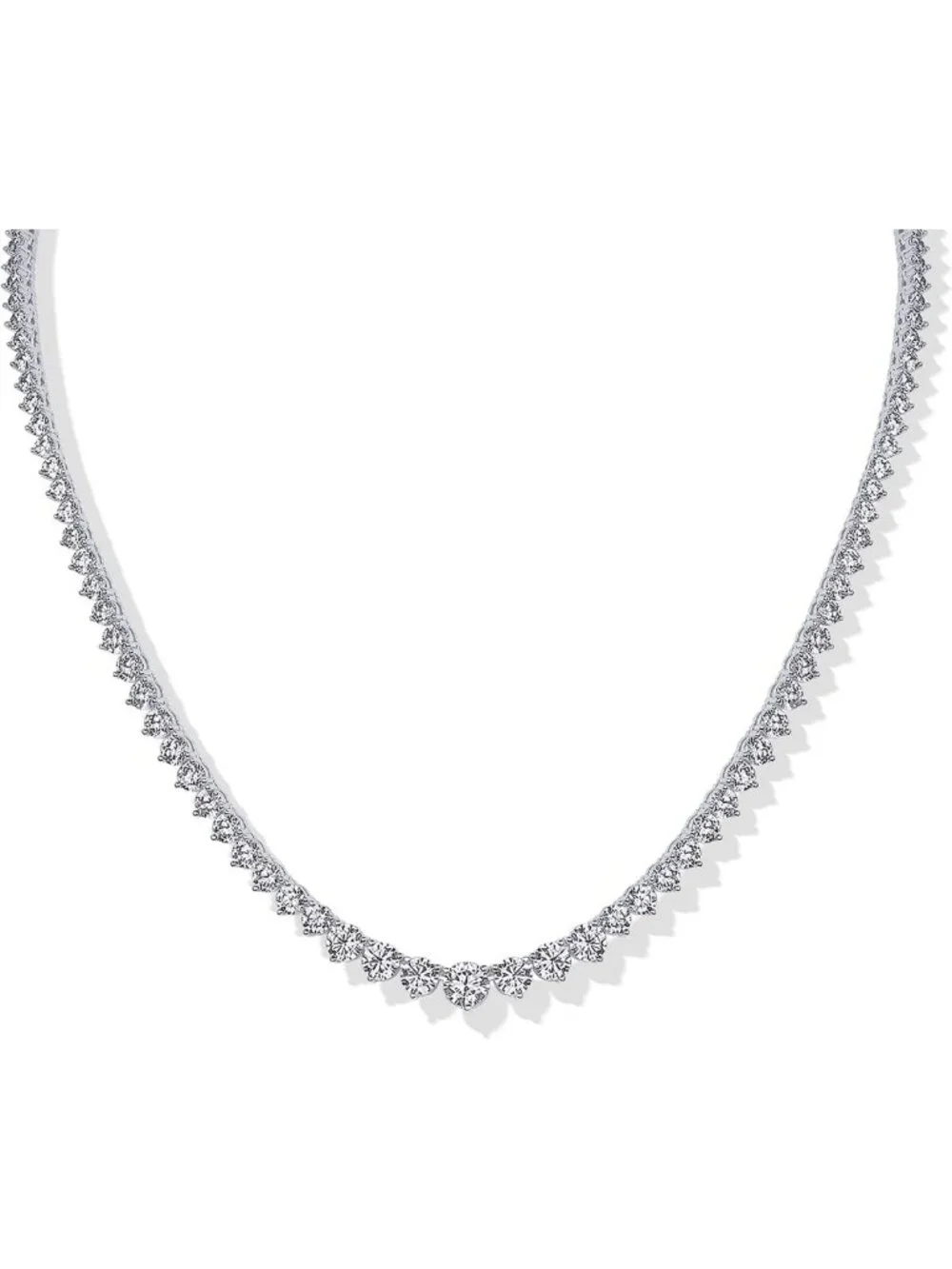 14K Gold Plated Graduated Tennis Necklace for Women, Sparkling CZ Jewelry